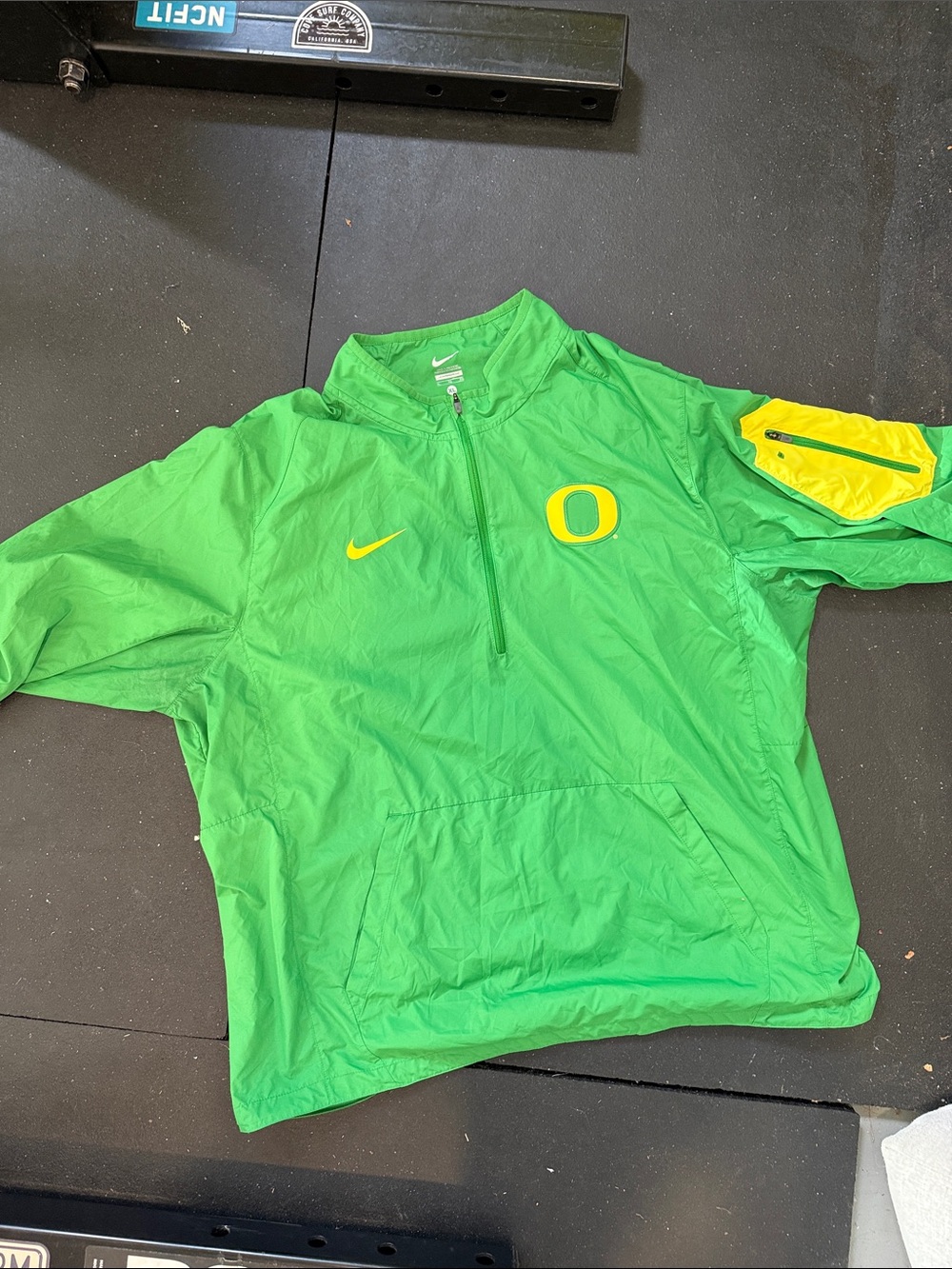 Nike Green and Yellow Oregon Pullover Windbreaker
